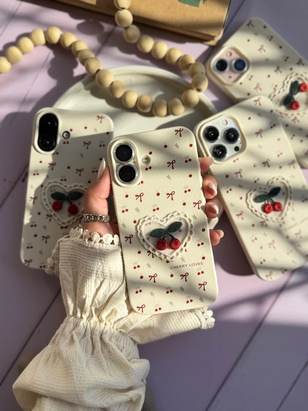 Small Cherry Design Phone Case iPhone 16 ProMax phone