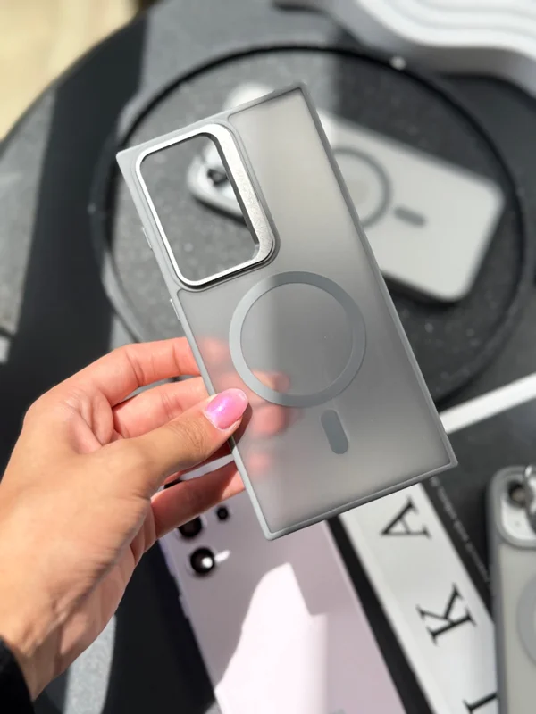 قاب سامسونگ S23 ultra مگ سیبف دار با لنز استند شو