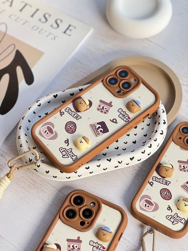Choco Bear iPhone 12 Pro case with pendant