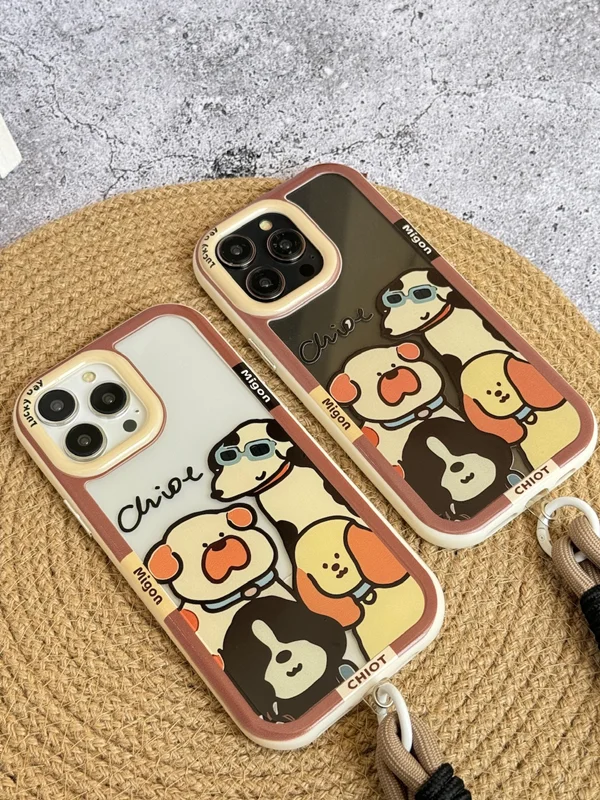 Pet dog case with iPhone 13 Pro Max with strap