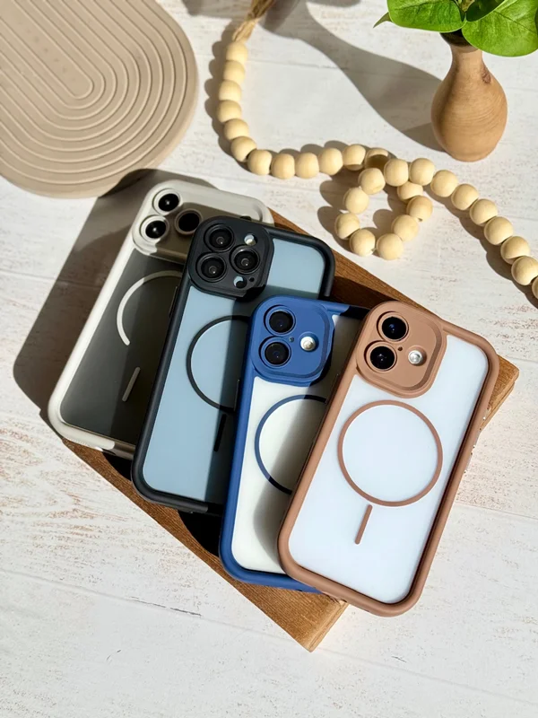 Solid MagSafe Design Phone Case with Matte Colored Frame iPhone 13 Pro phone