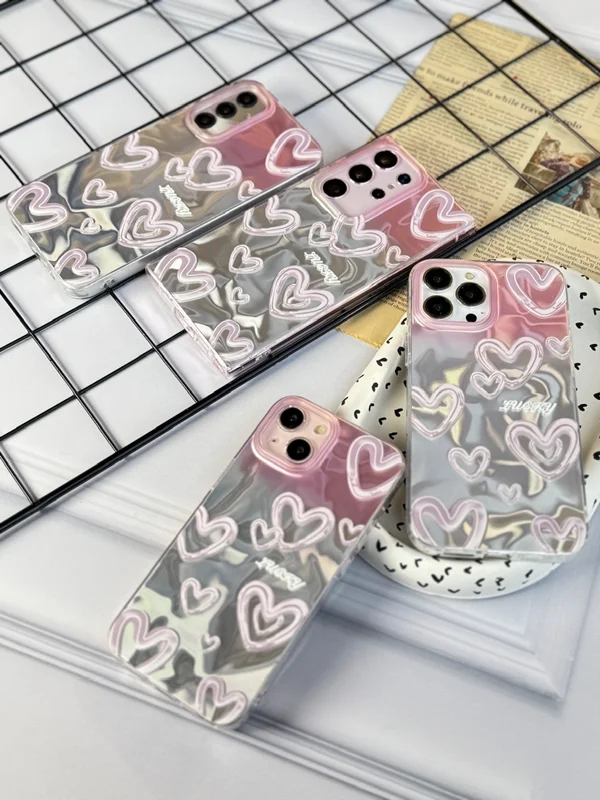 Samsung A25 pink shell heart frame
