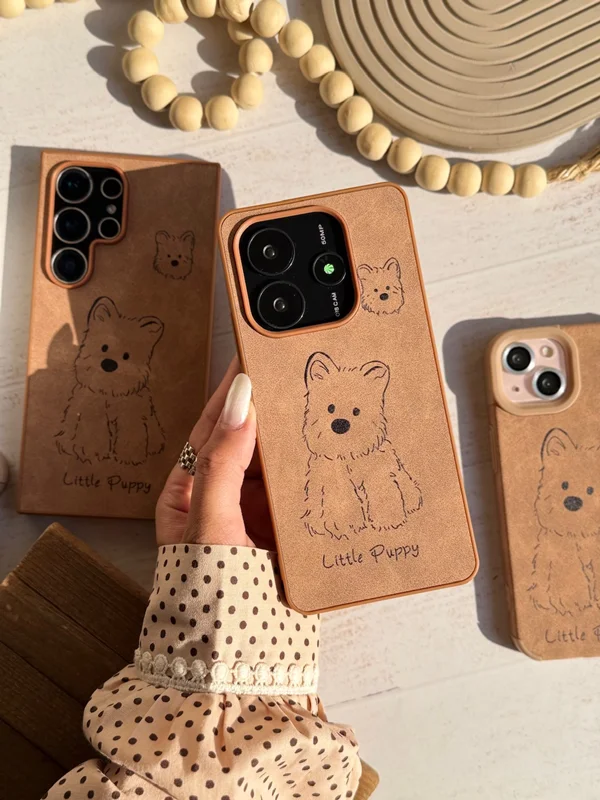 Little Puppy Design Soft Brown Phone Case Xiaomi Redmi Note 14 4G phone
