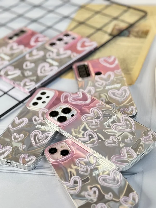 Samsung A25 pink shell heart frame