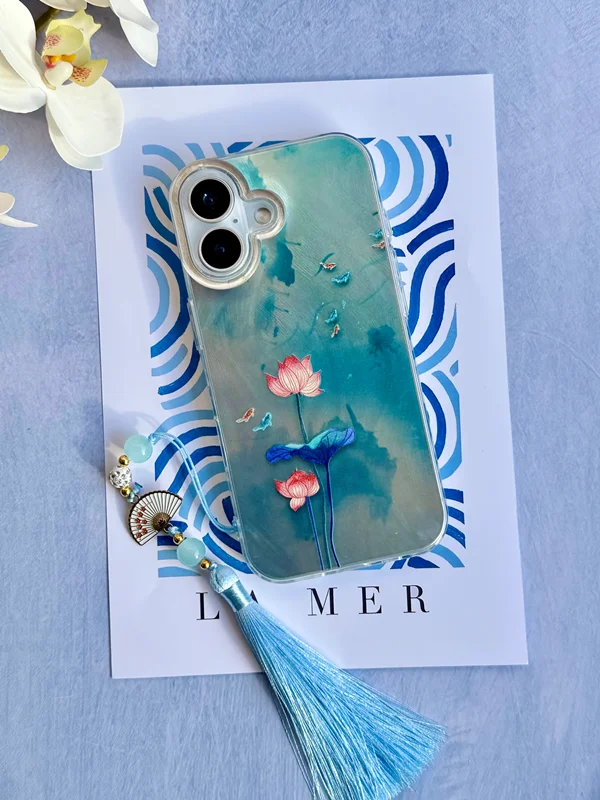 Fantasy Blue Lotus Flower Design Phone Case iPhone 12 ProMax phone