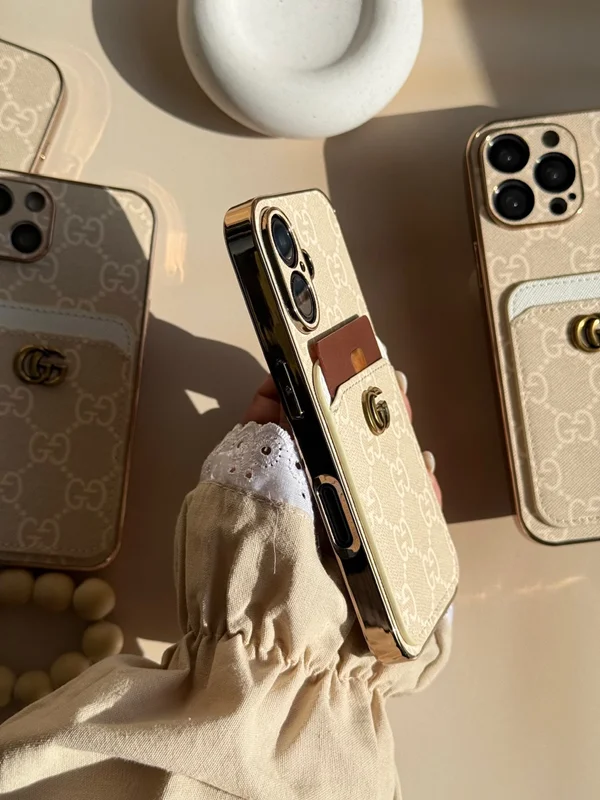 Luxury Gucci Design Leather Card Holder Phone Case iPhone 13 phone
