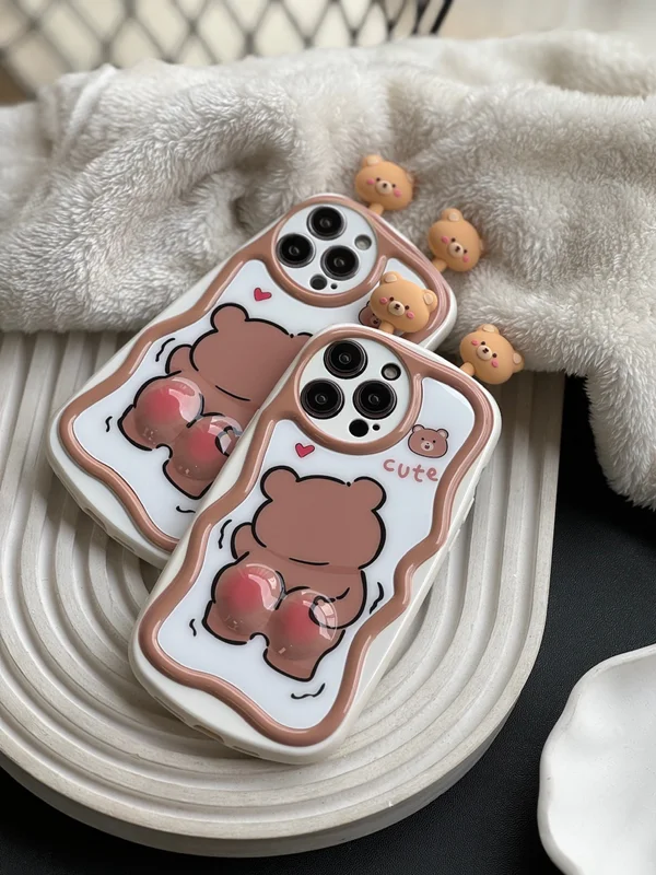 iPhone 12 case with embossed buttock design Bear