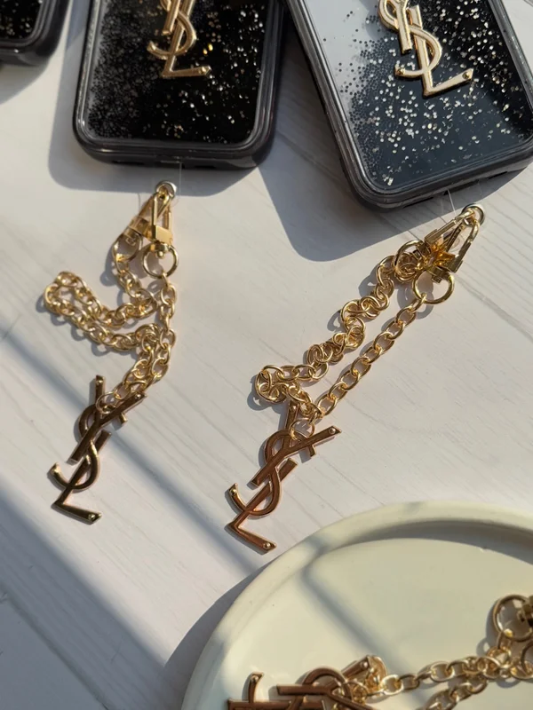 YSL design black aquarium iPhone 12 Pro Max case with pendant