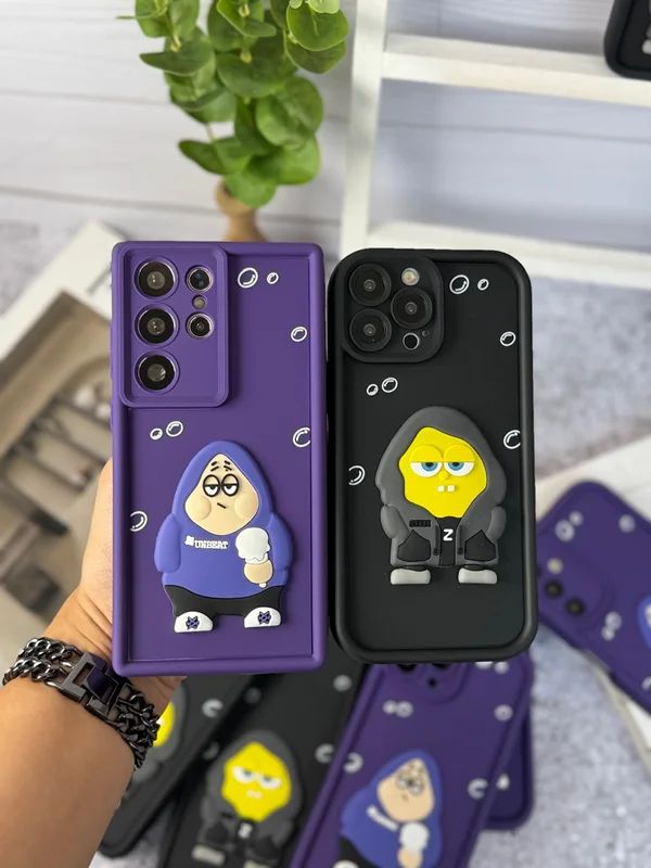 Samsung A55 solid frame with Patrick and SpongeBob design