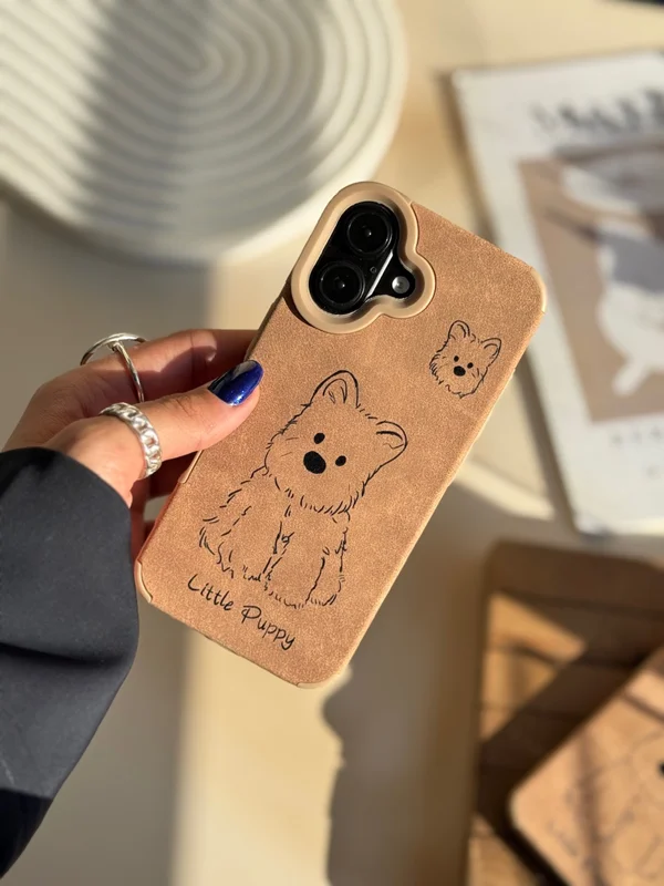 Little Puppy Design Soft Brown Phone Case iPhone 13 Pro phone