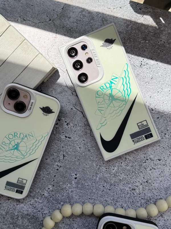 iPhone 7 Plus and iPhone 8 Plus case Nike Air Jordan white phosphorescent color