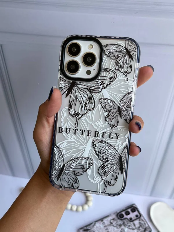 Samsung Xiaomi transparent butterfly case