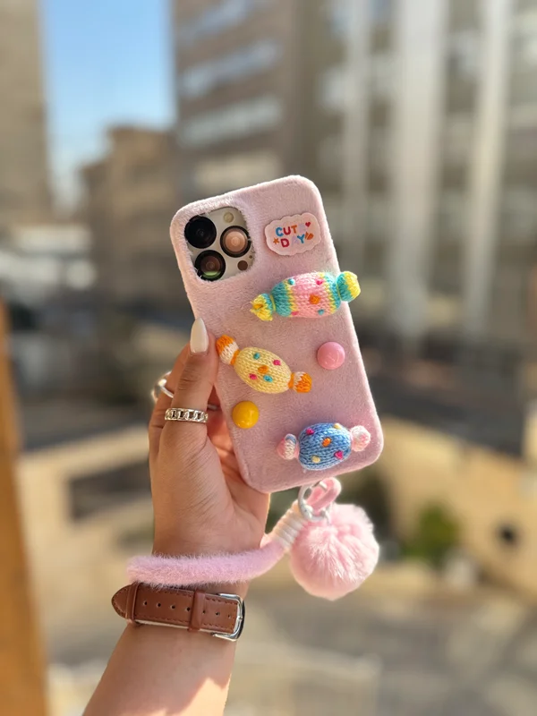 Chocolate and cotton iPhone 13 Pro case with pendant