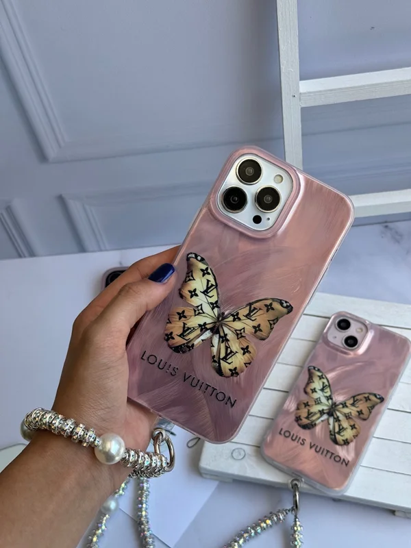Louis Vuitton butterfly iPhone 12 pro max case with pendant