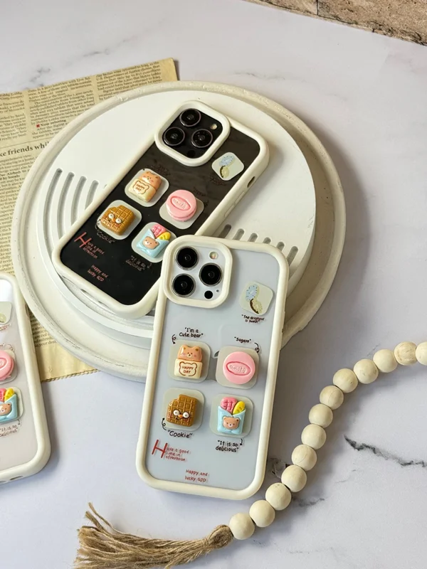 Transparent candy and biscuit iPhone 14 Pro Max case