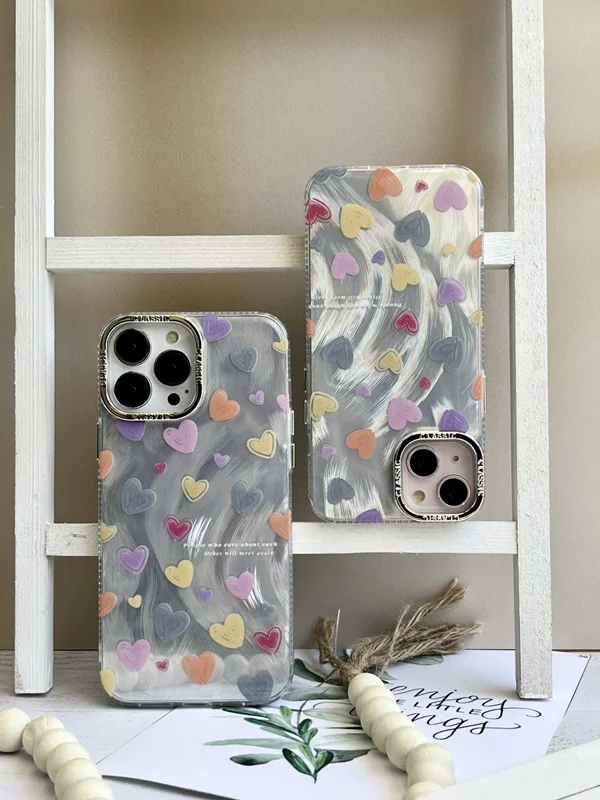 Colored pencil heart brush Xiaomi Redmi Note 12 4g case