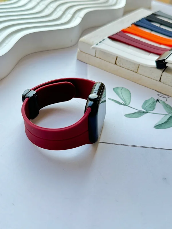 Grey Silicone Apple Watch strap with magnetic lock
