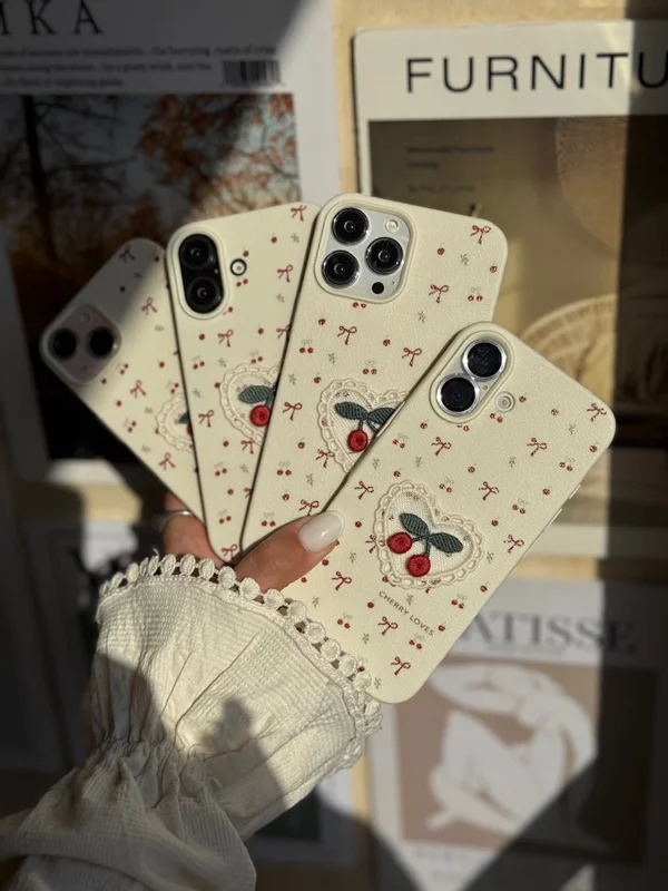 Small Cherry Design Phone Case iPhone 16 ProMax phone
