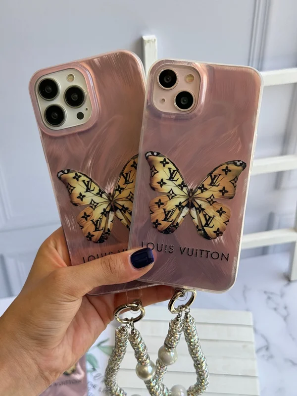 Louis Vuitton butterfly iPhone 12 pro max case with pendant