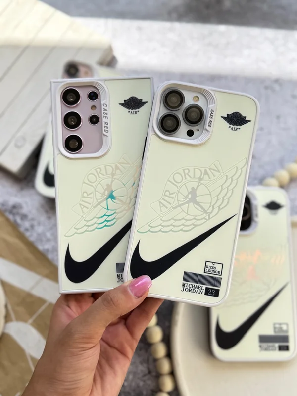 iPhone 7 Plus and iPhone 8 Plus case Nike Air Jordan white phosphorescent color