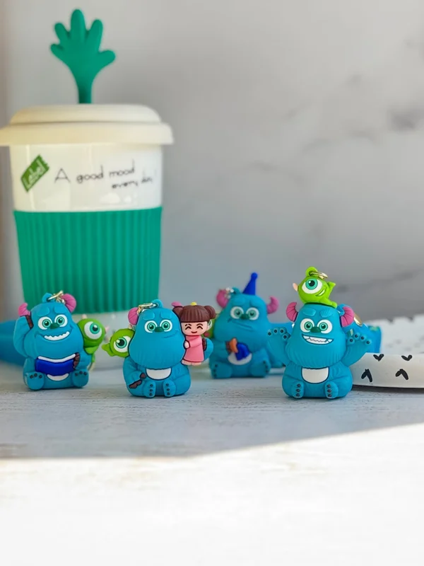 Mike and Sullivan and Boo silicone keychain