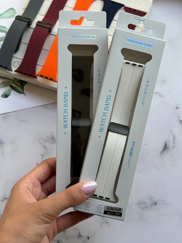 Grey Silicone Apple Watch strap with magnetic lock
