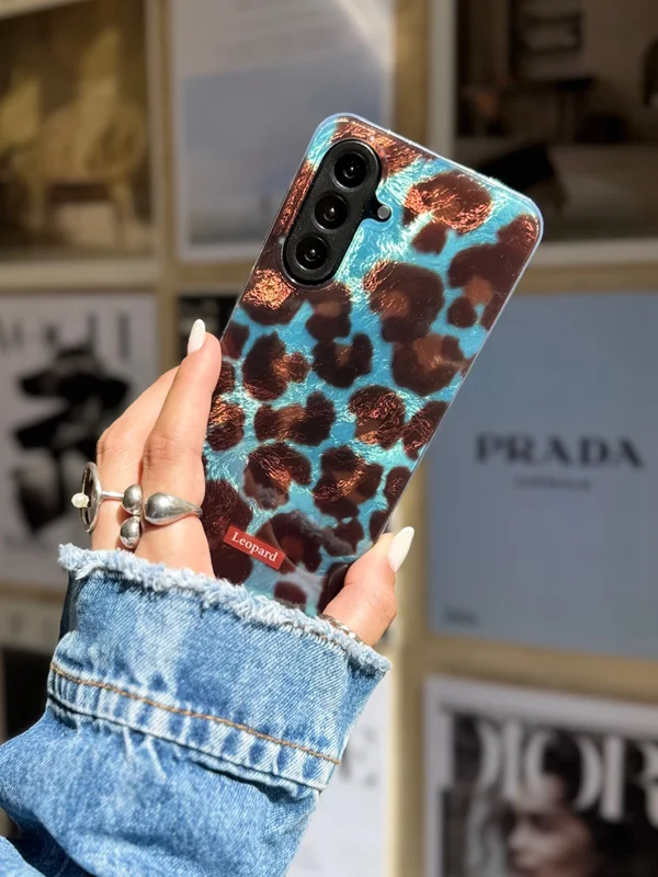 Blue Leopard Pattern Phone Case Samsung A15 phone