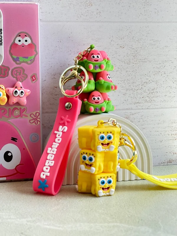 Patrick and Spongebob silicone keychain