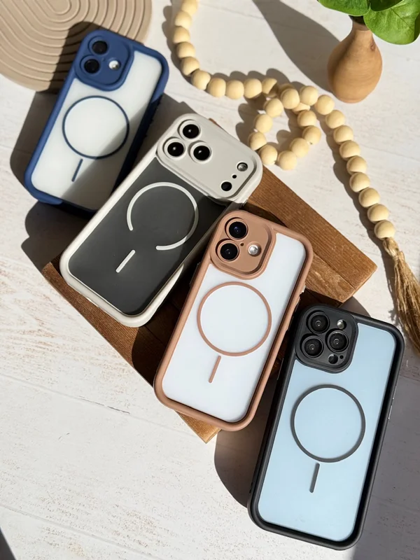 Solid MagSafe Design Phone Case with Matte Colored Frame iPhone 13 Pro phone