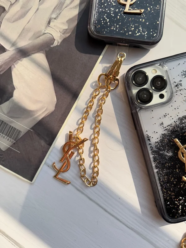 YSL design black aquarium iPhone 12 Pro Max case with pendant