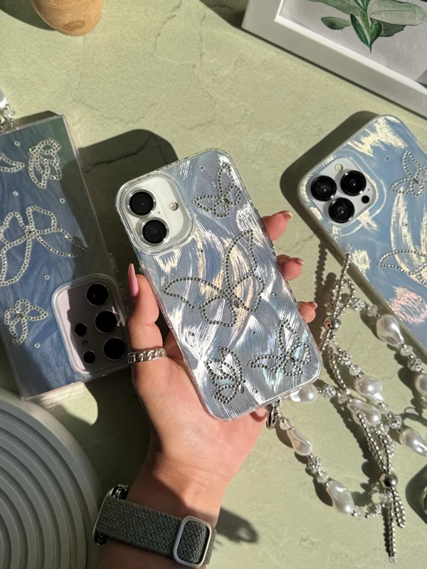 قاب گوشی سامسونگ S22 اولترا طرح پروانه نگینی