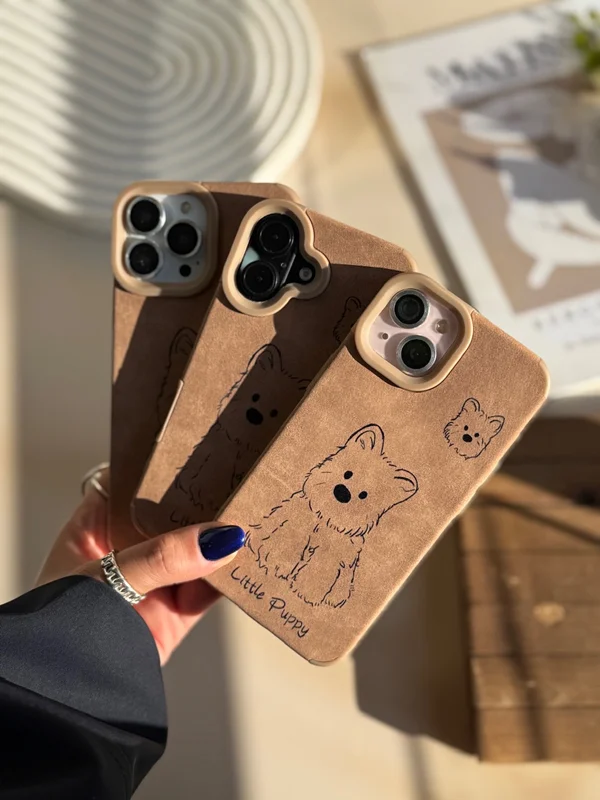 Little Puppy Design Soft Brown Phone Case iPhone 13 Pro phone