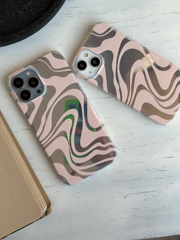 Pink wave design iPhone 13 Pro Max case